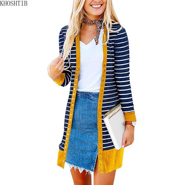 khoshtib women coat new large size ladies fashion long button striped cardigan coat, Black;brown
khoshtib women coat new large size ladies fashion long button striped cardigan coat, Black;brown