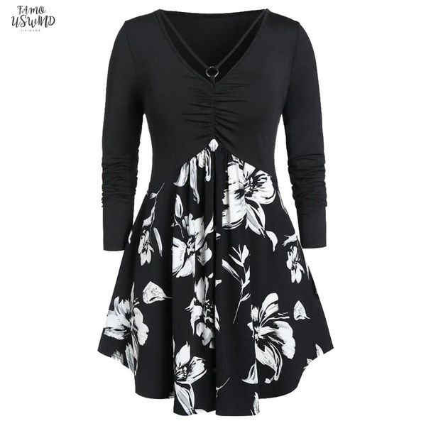 women dress plus size fashion women o neck long sleeve floral printed ruched elegant evening party blouse dress 45, Black;gray
women dress plus size fashion women o neck long sleeve floral printed ruched elegant evening party blouse dress 45, Black;gray