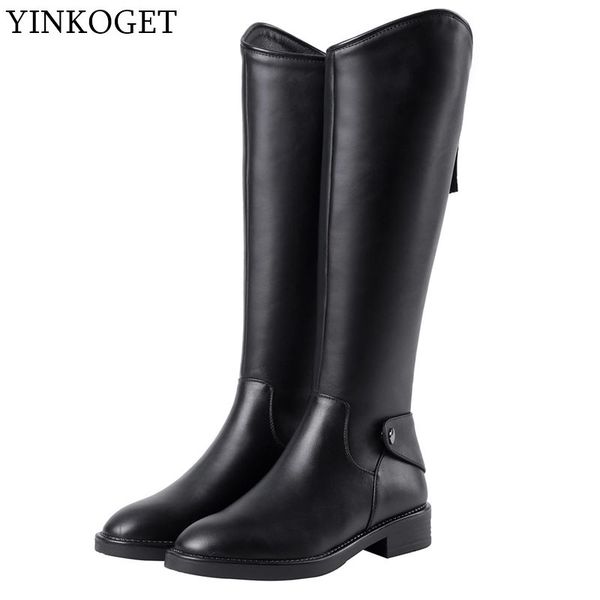 yinkoget real genuine leather leisure women medium high boots heel mid-calf boots autumn winter girl charming, Black
yinkoget real genuine leather leisure women medium high boots heel mid-calf boots autumn winter girl charming, Black