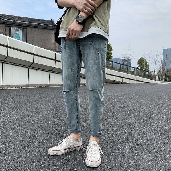 stretch slim men's denim long pants 2020 summer koerskledij mannen slim hole trousers oversized cotton men jeans mens clothing, Blue
stretch slim men's denim long pants 2020 summer koerskledij mannen slim hole trousers oversized cotton men jeans mens clothing, Blue