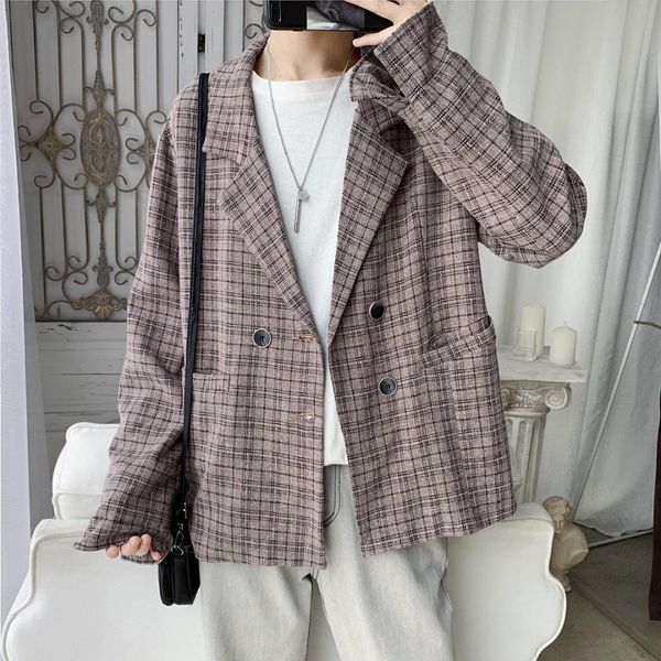 2019 autumn new suit male korean version of the trend lattice double-breasted fashion casual jacket gray / light brown, White;black
2019 autumn new suit male korean version of the trend lattice double-breasted fashion casual jacket gray / light brown, White;black