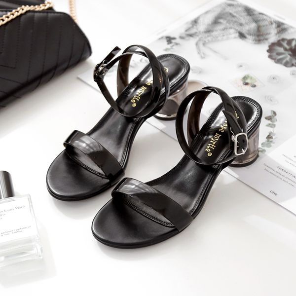 ankle strap clear heels female sandal chunky sandals comfort shoes for women buckle all-match 2020 women's open toe med ladies, Black
ankle strap clear heels female sandal chunky sandals comfort shoes for women buckle all-match 2020 women's open toe med ladies, Black