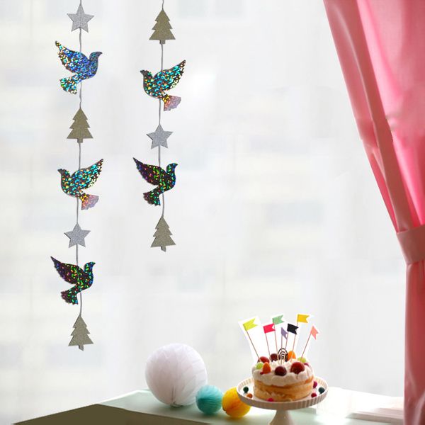 1.5m drop pendant pigeon chrismas tree star ornament home decor buntings streamer gold silver shining new year banner
1.5m drop pendant pigeon chrismas tree star ornament home decor buntings streamer gold silver shining new year banner