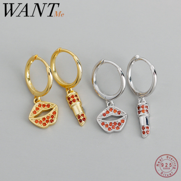wantme new real 925 sterling silver fashion red zirconia lips lipstick drape stud earrings for women wedding fine jewelry 2020, Golden;silver
wantme new real 925 sterling silver fashion red zirconia lips lipstick drape stud earrings for women wedding fine jewelry 2020, Golden;silver
