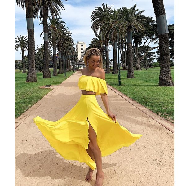 new summer ruffles beach maxi dress padded slash neck off shoulder zipper hollow out split floor length yellow chiffon dress, Black;pink
new summer ruffles beach maxi dress padded slash neck off shoulder zipper hollow out split floor length yellow chiffon dress, Black;pink