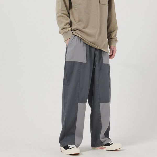 male japan streetwear hip hop elastic waist long wide leg pants men vintage splice casual loose straight cargo pants oversize, Black
male japan streetwear hip hop elastic waist long wide leg pants men vintage splice casual loose straight cargo pants oversize, Black