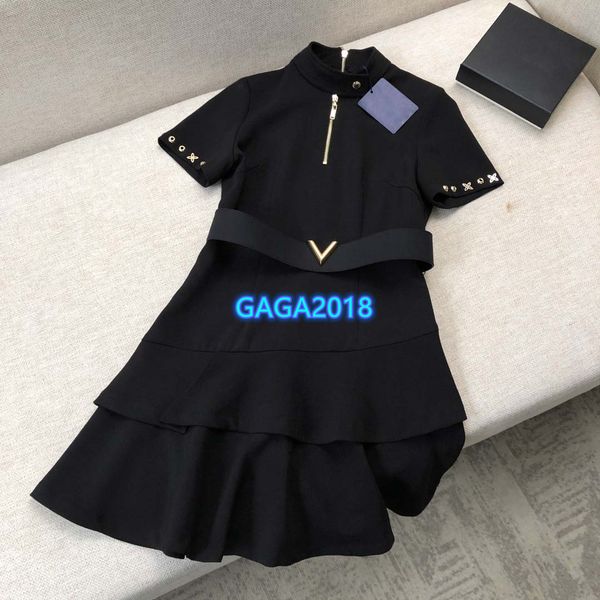 high end women girls shirt dress with letter belt rivet crew neck short sleeve a-line mini tiered skirt 2020 fashion design luxury dresses, Black
high end women girls shirt dress with letter belt rivet crew neck short sleeve a-line mini tiered skirt 2020 fashion design luxury dresses, Black