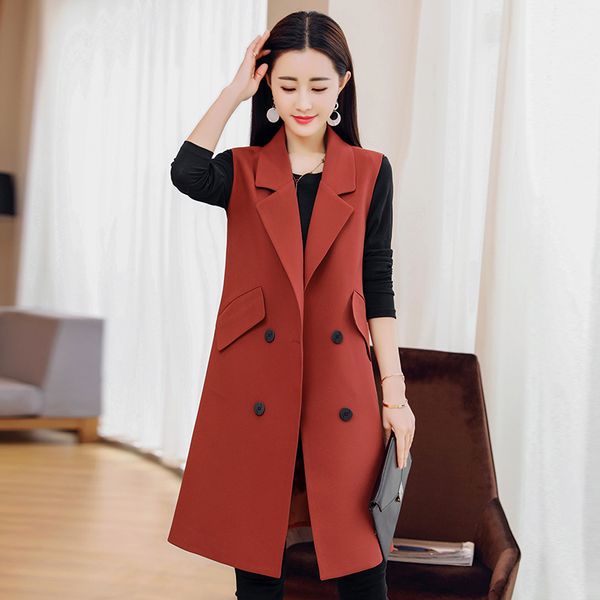 autumn and winter new suit vest female long section spring and autumn korean version was thin sleeveless vest jacket, Black;white
autumn and winter new suit vest female long section spring and autumn korean version was thin sleeveless vest jacket, Black;white