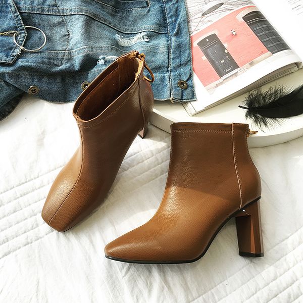 hmsz spring/autumn fashion women's high-heeled mid boots zipper concise pointed toe woman boot us5-8.5 black brown beige
hmsz spring/autumn fashion women's high-heeled mid boots zipper concise pointed toe woman boot us5-8.5 black brown beige