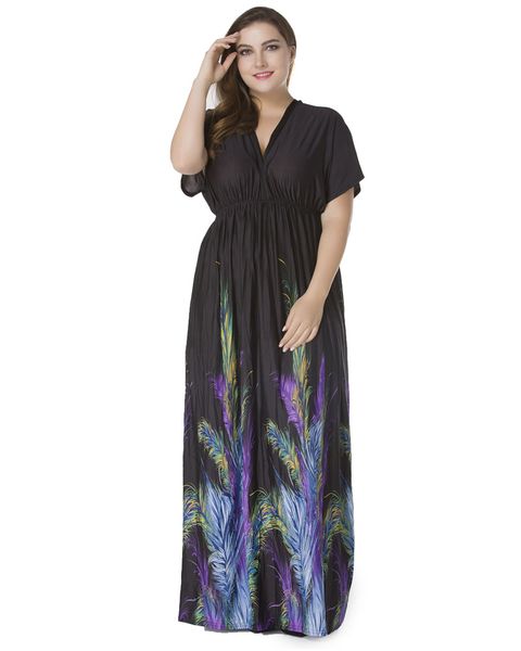 6xl 7xl dress women plunge v neck print plus size dress ruched big size maxi party dresses black casual summer dresses 2019, Black;gray
6xl 7xl dress women plunge v neck print plus size dress ruched big size maxi party dresses black casual summer dresses 2019, Black;gray