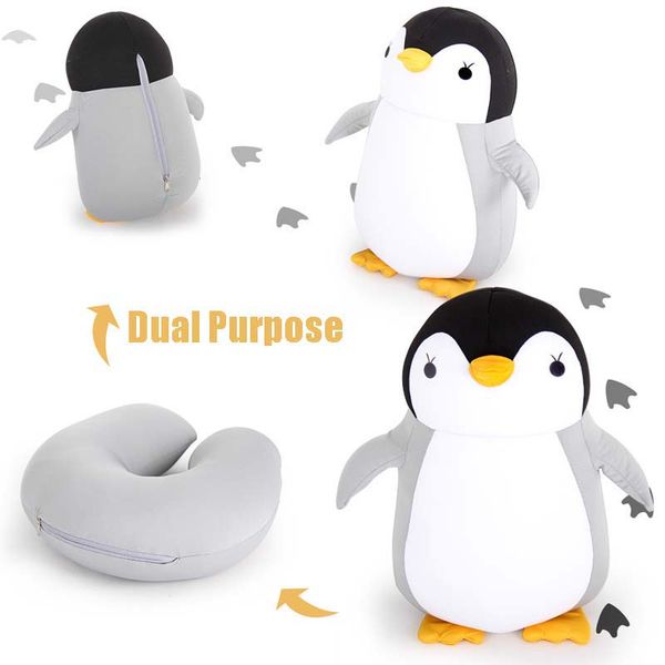 

deformable u-shape neck pillows penguins throw pillow neck supporter seat cushion headrest office nap deskpad nackenkissen