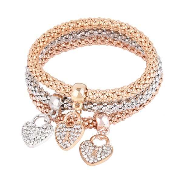 three-color alloy set elastic corn chain inlay love pendant bracelet-yellow, Golden;silver
three-color alloy set elastic corn chain inlay love pendant bracelet-yellow, Golden;silver