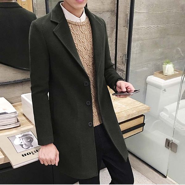 men jacket autumn winter men's woolen coat 2019 new casual medium long solid color literary slim men's woolen coat lxl08, Black
men jacket autumn winter men's woolen coat 2019 new casual medium long solid color literary slim men's woolen coat lxl08, Black