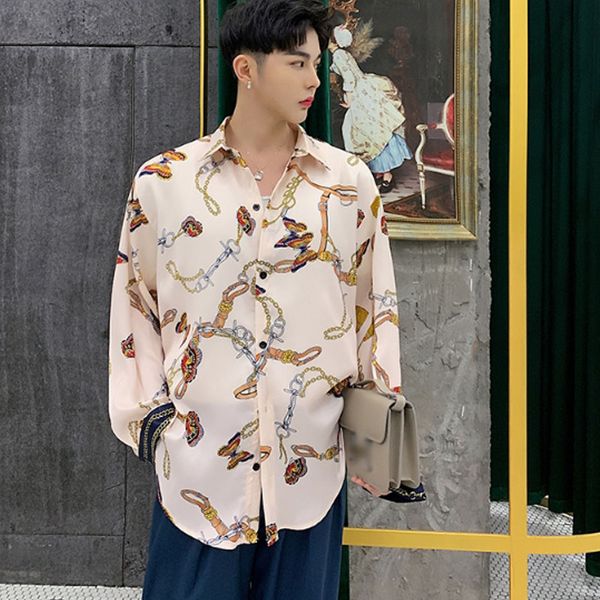 homens vintage imprimir manga longa solta camisas casuais moda masculina vestido de festa camisa palco mostrar roupas harujuku, White;black
homens vintage imprimir manga longa solta camisas casuais moda masculina vestido de festa camisa palco mostrar roupas harujuku, White;black