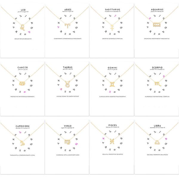 birthday gifts 12 constellation zodiac pendant necklace with white card gold chain choker necklaces for female jewelry, Silver
birthday gifts 12 constellation zodiac pendant necklace with white card gold chain choker necklaces for female jewelry, Silver