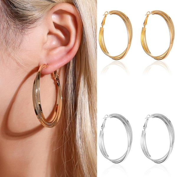 women punk twist cross earring vintage gold big circle round hoop earrings simple fashion wild metal alloy charm earring jewelry, Golden;silver 
women punk twist cross earring vintage gold big circle round hoop earrings simple fashion wild metal alloy charm earring jewelry, Golden;silver