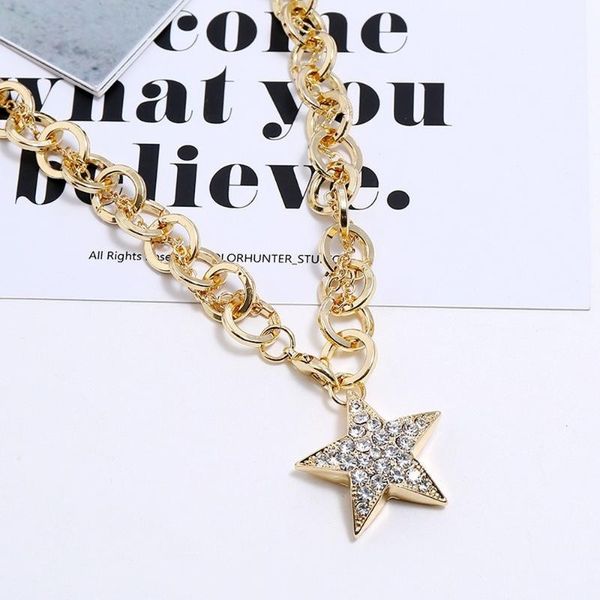 2020 new exaggerated thick chain five-pointed star set sweater chain individualized and popular normcore style necklace, Silver
2020 new exaggerated thick chain five-pointed star set sweater chain individualized and popular normcore style necklace, Silver