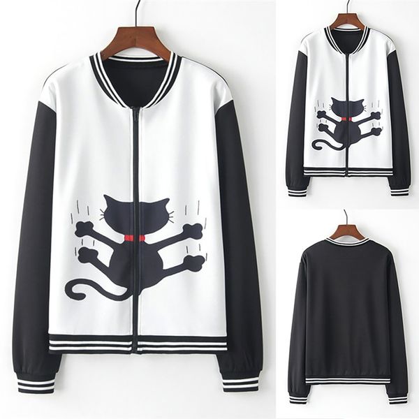 autumn winter jacket woman long sleeve pullover coat fashion casual loose o-neck cat print short pullover chaleco de las mujeres, Black;brown
autumn winter jacket woman long sleeve pullover coat fashion casual loose o-neck cat print short pullover chaleco de las mujeres, Black;brown