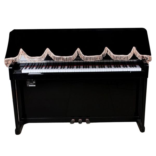 88-key electronic piano keyboard cover pleuche decorated with fringes beautiful black
88-key electronic piano keyboard cover pleuche decorated with fringes beautiful black
