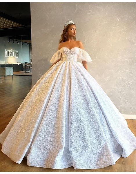 full lace wedding dresses off the shoulder sweetheart bridal gowns ruffles sweep train custom made robe de mariee, White
full lace wedding dresses off the shoulder sweetheart bridal gowns ruffles sweep train custom made robe de mariee, White