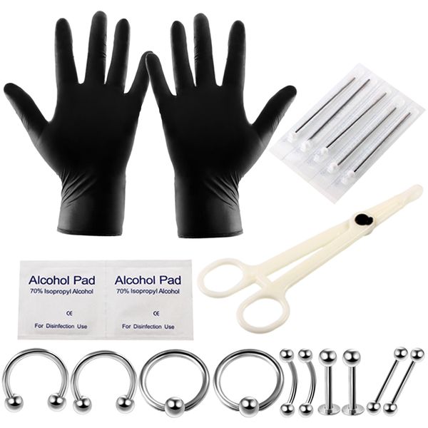 20pcs14g 16g body piercing tools kit piercing needle disposable for horseshoe ring captive bcr lip eyebrow tongue body jewelry, Slivery;golden
20pcs14g 16g body piercing tools kit piercing needle disposable for horseshoe ring captive bcr lip eyebrow tongue body jewelry, Slivery;golden