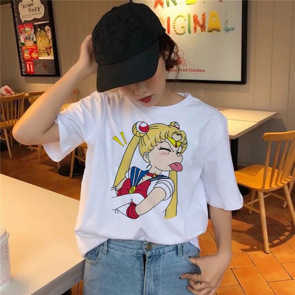 женские дизайнер футболки женщины топы sailor moon t shirt short женщин harajuku сладкие печать короткие mouwen для женщин топ рубашки чайны, White
женские дизайнер футболки женщины топы sailor moon t shirt short женщин harajuku сладкие печать короткие mouwen для женщин топ рубашки чайны, White