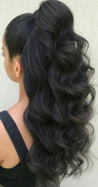 supper full curly wavy hair bun human hair body wave ponytail extension natural color human hairpiece clip in drawstring ponytail 180g, Black
supper full curly wavy hair bun human hair body wave ponytail extension natural color human hairpiece clip in drawstring ponytail 180g, Black