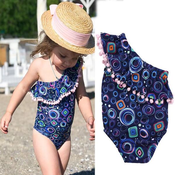 kids swimwear girls flounces one-piece rompers baby swimsuit geometry circle sloping shoulder swimsuit pompons bathing beachwear clsyp785, Black
kids swimwear girls flounces one-piece rompers baby swimsuit geometry circle sloping shoulder swimsuit pompons bathing beachwear clsyp785, Black