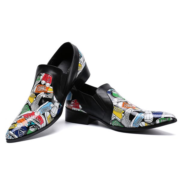 autumn and winter men's black printed patent leather pointed leather shoes nightclub casual wedding shoes
autumn and winter men's black printed patent leather pointed leather shoes nightclub casual wedding shoes