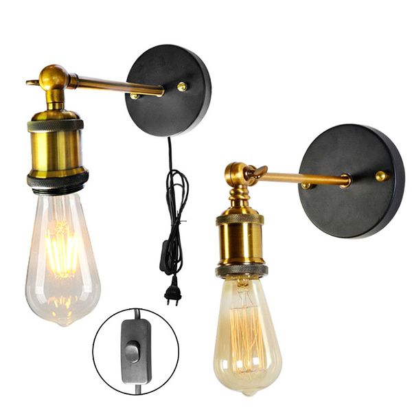 

retro loft e27 wall lamp vintage industrial black white indoor sconce led wall lights for home living room bedroom stairs light