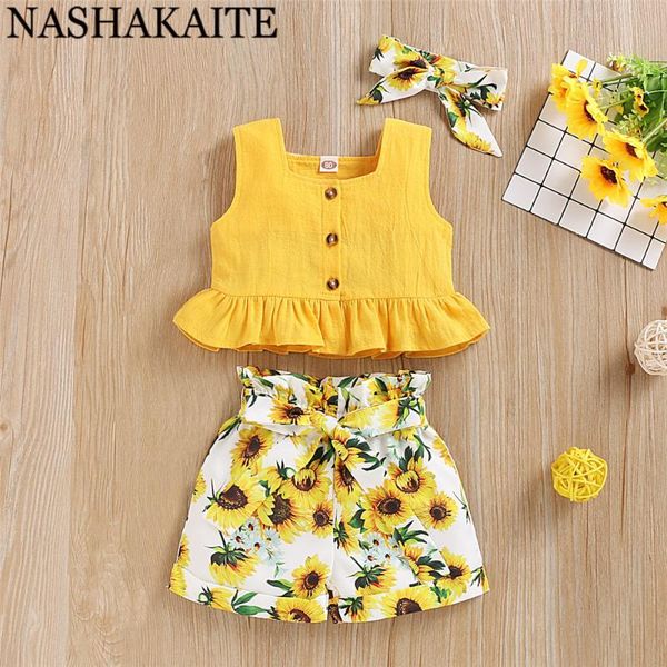 nashakaite 3pcs set baby girl clothes set solid + sunflower print shorts + headband baby clothes toddler girl outfits, White
nashakaite 3pcs set baby girl clothes set solid + sunflower print shorts + headband baby clothes toddler girl outfits, White