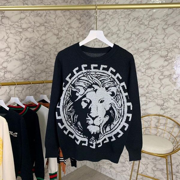 italy luxury autumn winter europe lion knitted sweater fashion men clothes lamb wool pullover sweatshirt women sweaters, White;black
italy luxury autumn winter europe lion knitted sweater fashion men clothes lamb wool pullover sweatshirt women sweaters, White;black