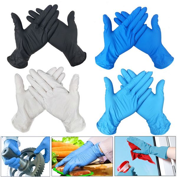 

100шт одноразовые латексные перчатки белый синий нескользящие резиновые защитные нитриловые перчатки для универсальной работы Садовая бытовая чистка