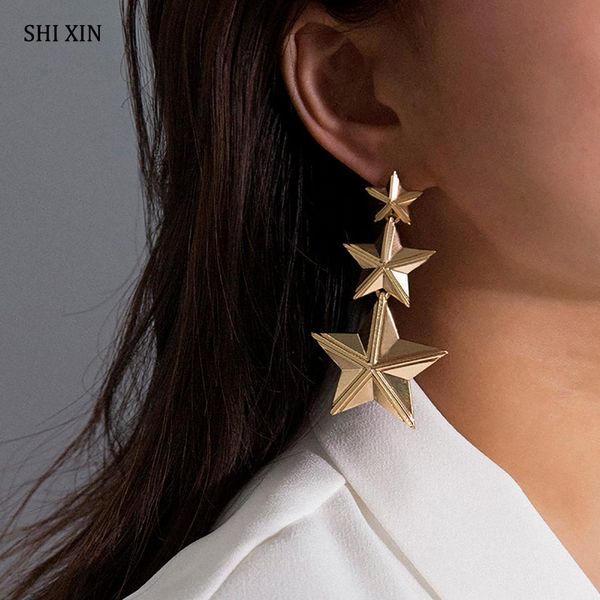 shixin 3 layered pentagram pendant earring 2019 trendy long star drop earring for women gold/silver punk statement earing female
shixin 3 layered pentagram pendant earring 2019 trendy long star drop earring for women gold/silver punk statement earing female