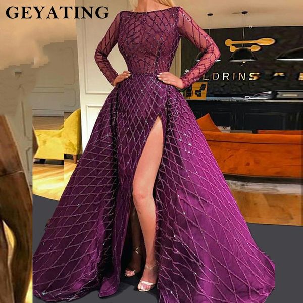 purple high side split mermaid evening dress long sleeves detachable train party gowns dubai turkish arabic evening dresses 2019, White;black
purple high side split mermaid evening dress long sleeves detachable train party gowns dubai turkish arabic evening dresses 2019, White;black