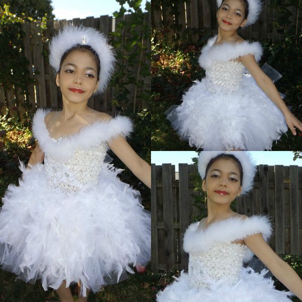 white feather tutu flowers girls dresses lace beads ballerina dance gowns with headbands princess pageant dress toddlers wedding party gown, White;blue
white feather tutu flowers girls dresses lace beads ballerina dance gowns with headbands princess pageant dress toddlers wedding party gown, White;blue