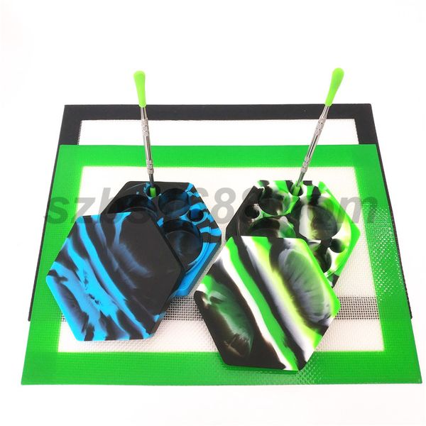 a set silicone mat + container + dab tool wholesale 110ml hexagon wax container silicone container for dab silicone mats jars dab tool 
a set silicone mat + container + dab tool wholesale 110ml hexagon wax container silicone container for dab silicone mats jars dab tool