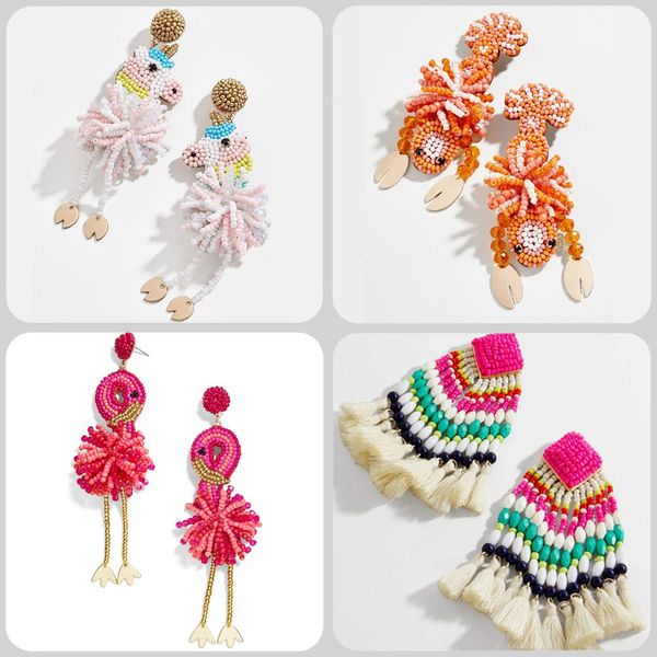 lady new elegant beaded flamingo lobster drop earrings for women gift wedding handmade jewelry long fringed tassel earring, Silver
lady new elegant beaded flamingo lobster drop earrings for women gift wedding handmade jewelry long fringed tassel earring, Silver