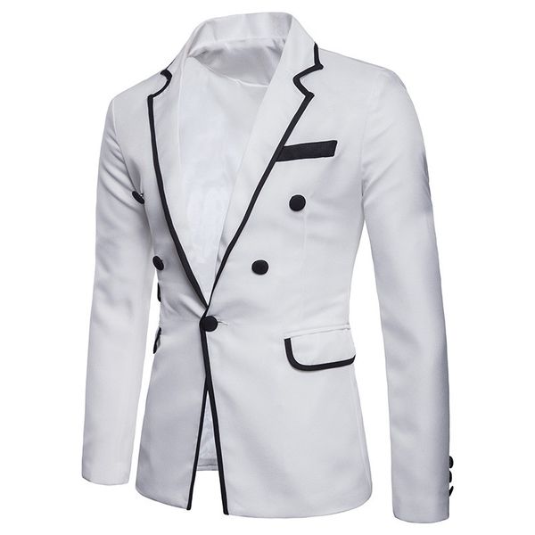black white blazer masculino slim fit new fashion single button mens blazers coats autumn male button long sleeves suit jackets, White;black
black white blazer masculino slim fit new fashion single button mens blazers coats autumn male button long sleeves suit jackets, White;black