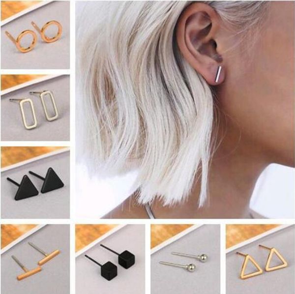 fashion gold silver plated black punk simple t bar/triangle/square earrings for women ear stud earrings fine jewelry minimalist earrings, Golden;silver
fashion gold silver plated black punk simple t bar/triangle/square earrings for women ear stud earrings fine jewelry minimalist earrings, Golden;silver