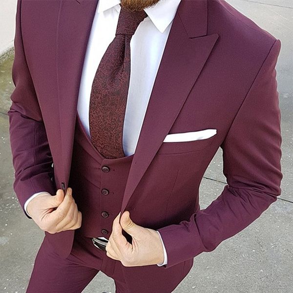 classic style one button burgundy wedding groom tuxedos peak lapel groomsmen men suits prom blazer (jacket+pants+vest+tie) no:1926, Black;gray
classic style one button burgundy wedding groom tuxedos peak lapel groomsmen men suits prom blazer (jacket+pants+vest+tie) no:1926, Black;gray