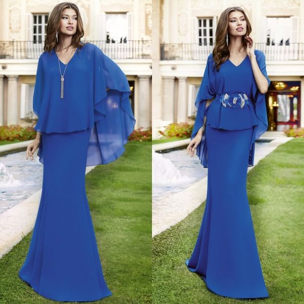 2019 blue mother of the bride dresses v neck half sleeve ruffles floor length chiffon mermaid mother's dresses wedding guest dress, Black;red 
2019 blue mother of the bride dresses v neck half sleeve ruffles floor length chiffon mermaid mother's dresses wedding guest dress, Black;red
