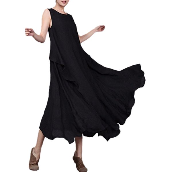 vintage women long summer dress 2019 sleeveless o neck maxi dresses loose 4xl 5xl plus size beach sundress female vestidos festa, Black;gray
vintage women long summer dress 2019 sleeveless o neck maxi dresses loose 4xl 5xl plus size beach sundress female vestidos festa, Black;gray