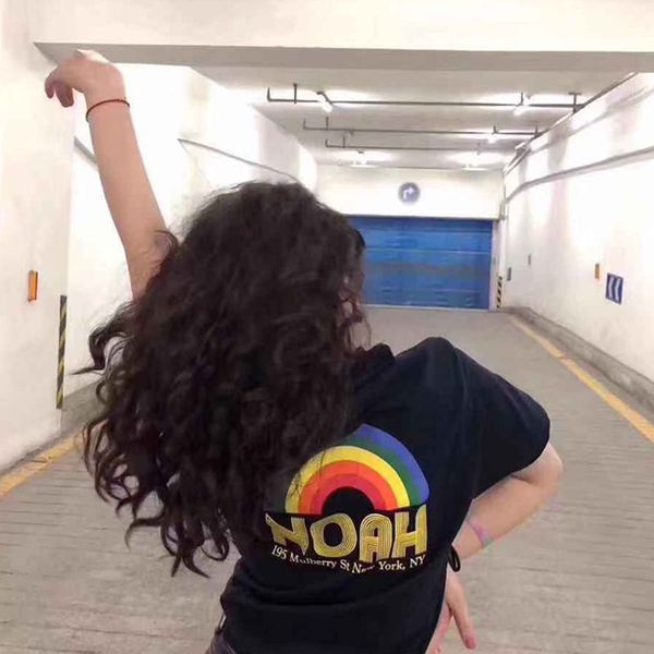summer men and women rainbow 100%cotton short-sleeved loose large size casual t-shirt 2020, White;black
summer men and women rainbow 100%cotton short-sleeved loose large size casual t-shirt 2020, White;black