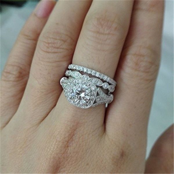 choucong 3-in-1 flower promise ring 5a zircon cz 925 sterling silver engagement wedding band rings for women birdal sets gift, Slivery;golden
choucong 3-in-1 flower promise ring 5a zircon cz 925 sterling silver engagement wedding band rings for women birdal sets gift, Slivery;golden