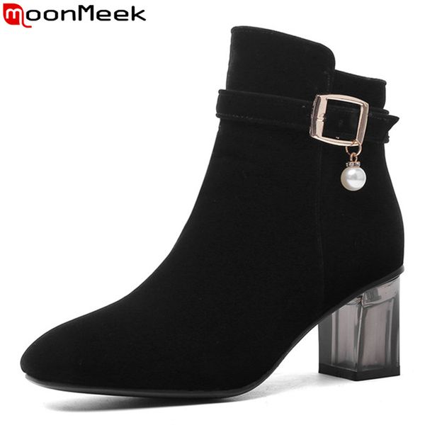 moonmeek plus size 34-48 fashion ankle boots for women round toe autumn winter boots thick high heels shoes women prom, Black
moonmeek plus size 34-48 fashion ankle boots for women round toe autumn winter boots thick high heels shoes women prom, Black