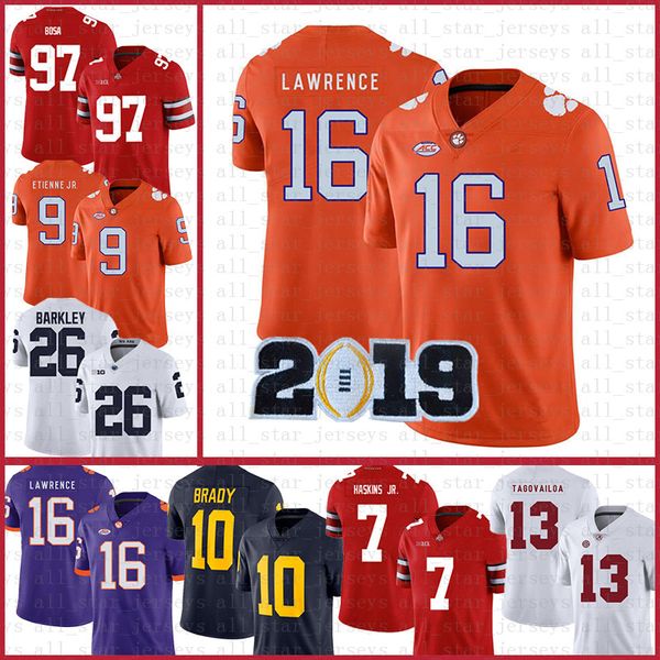 clemson tigers american football jersey 16 trevor lawrence 9 travis etienne jr. sports wears ncaa jerseys tom brady saquon barkley, Black;red
clemson tigers american football jersey 16 trevor lawrence 9 travis etienne jr. sports wears ncaa jerseys tom brady saquon barkley, Black;red