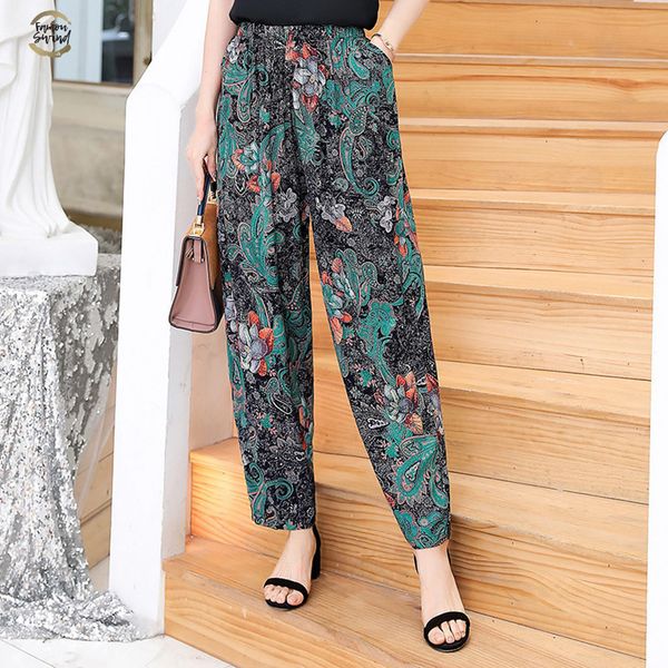 new 2019 summer pants women vintage elastic waist print floral elegant trousers female casual wide leg pants plus size xl-5xl, Black;white
new 2019 summer pants women vintage elastic waist print floral elegant trousers female casual wide leg pants plus size xl-5xl, Black;white