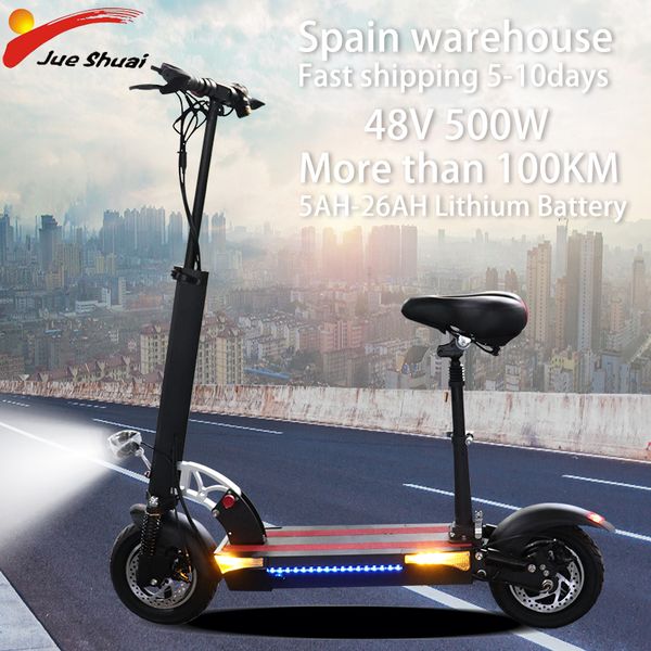 100km 48v 500w electric scooter with seat 48v 5-26ah battery foldable hoverboard 10inch fat tire electric kick scooter escooter
100km 48v 500w electric scooter with seat 48v 5-26ah battery foldable hoverboard 10inch fat tire electric kick scooter escooter