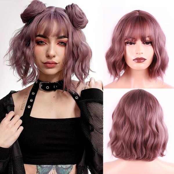 lisi girl synthetic wigs for women wave hair blue with bangs natural hair heat resistant fiber lolita bob wigs party cosplay, Black
lisi girl synthetic wigs for women wave hair blue with bangs natural hair heat resistant fiber lolita bob wigs party cosplay, Black